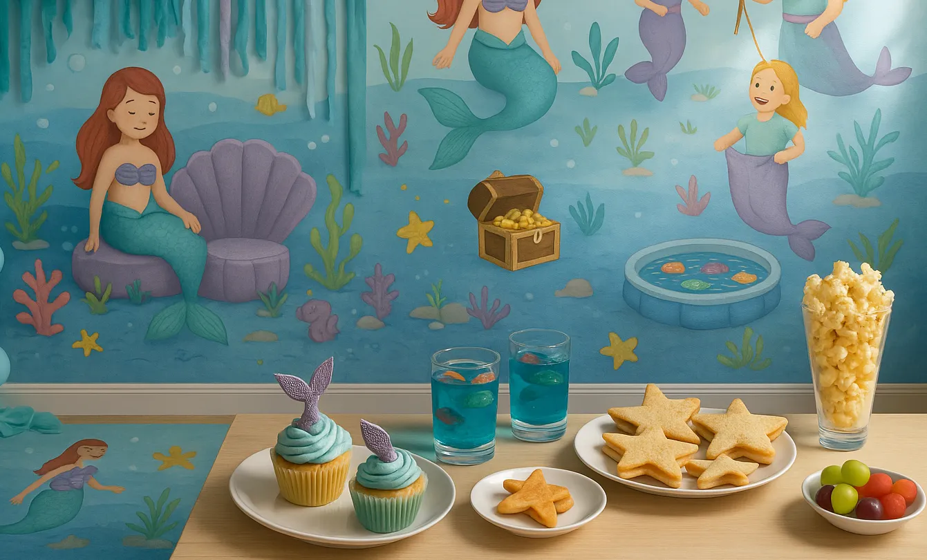 Fiesta de Sirenas: Ambientación Subacuática, Juegos y Snacks Marinos